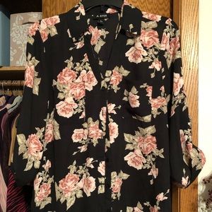 Floral sheer shirt